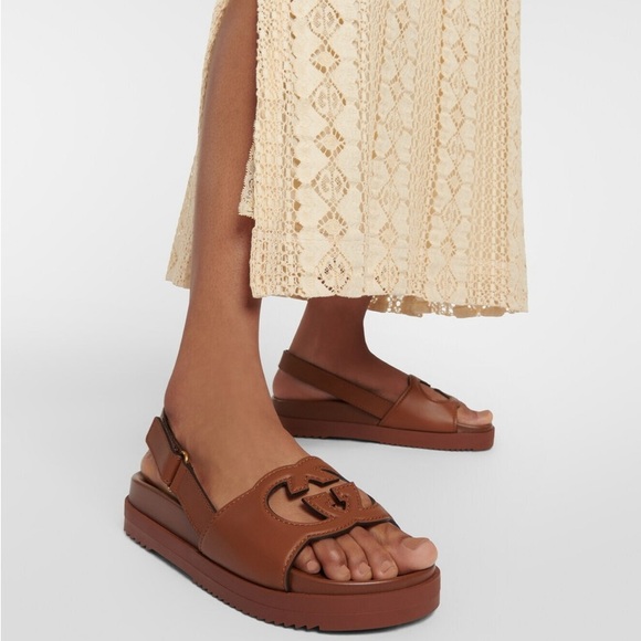 NWT Gucci Interlocking G Brown Leather Platform Sandals - Picture 3 of 14